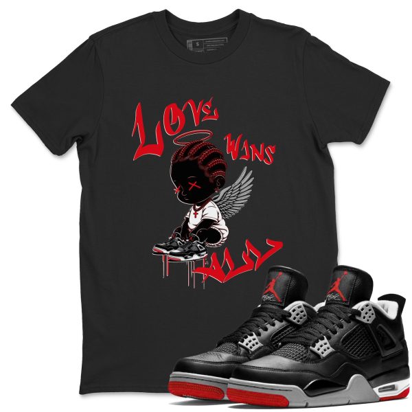 Love Wins All Unisex Crew Neck Cotton Streetwear Brand 4s Bred Reimagined Shirts To Match Sneakers Jezsport.com