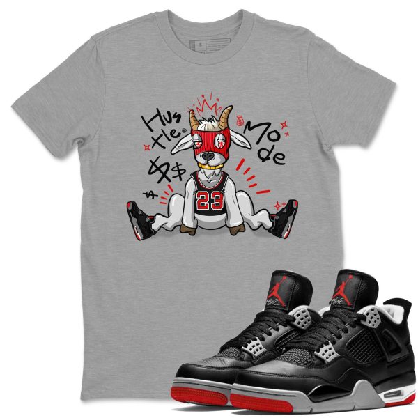 Hustle Goat Unisex Crew Neck Cotton Streetwear Brand 4s Bred Reimagined Shirts To Match Sneakers Jezsport.com