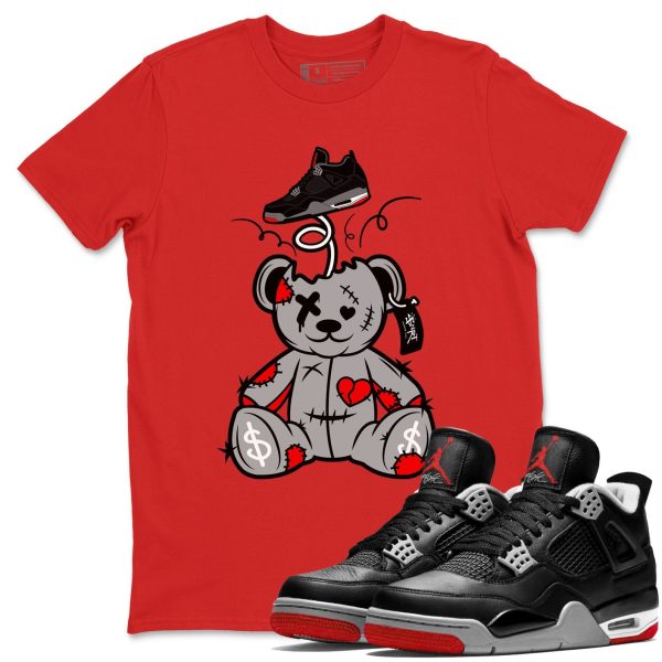 Surprise Teddy Bear Unisex Crew Neck Cotton Streetwear Brand 4s Bred Reimagined Shirts To Match Sneakers Jezsport.com