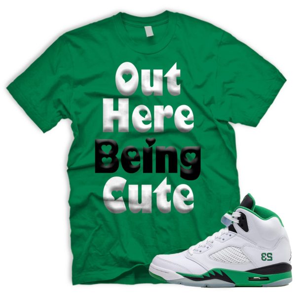 CUTE T Shirt To Match AJ 5 Women's Lucky Green Black Ice Blue WMNS Retro V J Jezsport.com