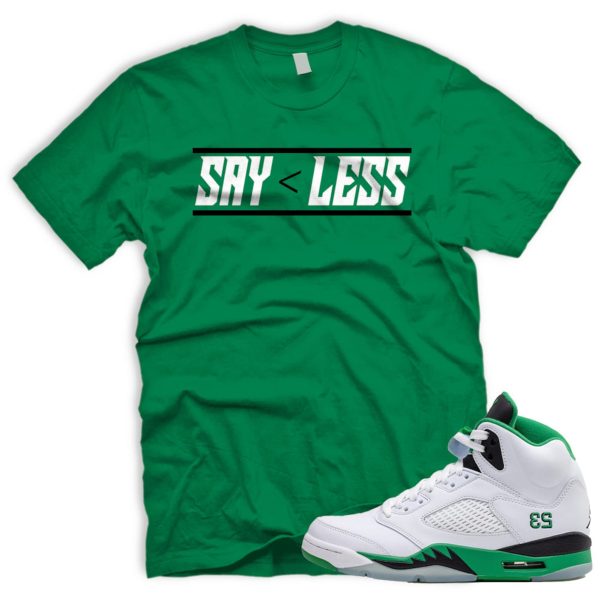 LESS T Shirt To Match AJ 5 Women's Lucky Green Black Ice Blue WMNS Retro V J Jezsport.com