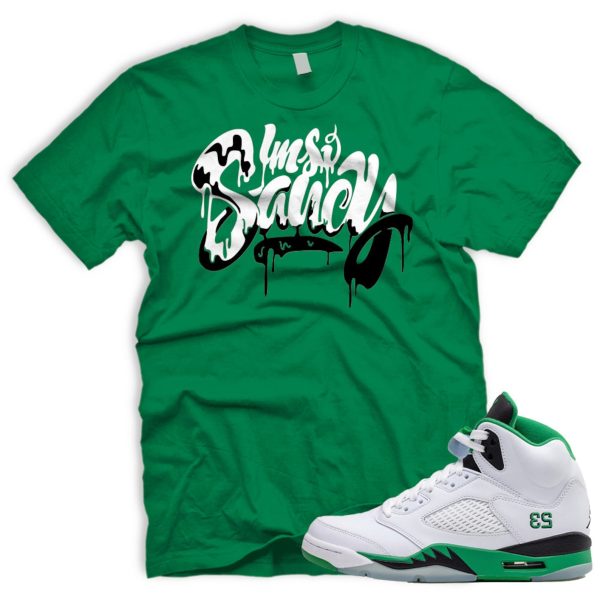 SAUCY T Shirt To Match AJ 5 Women's Lucky Green Black Ice Blue WMNS Retro V J Jezsport.com