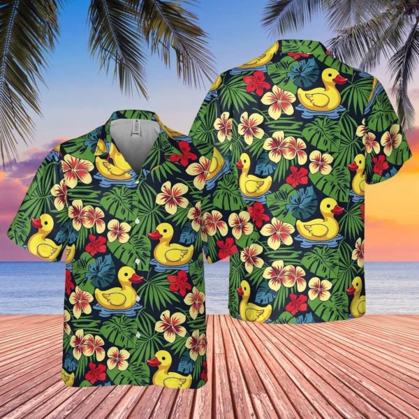 Rubber Ducky Men's Hawaiian Print Shirt, Summer For Men and Women Jezsport.com