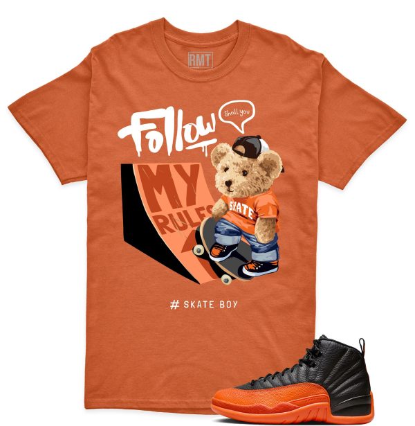 Jordan 12 Brilliant Orange Unisex T-Shirt, Skate Boy Tee To Match Sneaker Jezsport.com