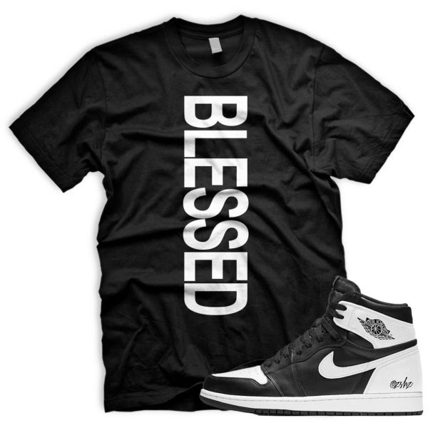 BLSSD T Shirt To Match Air J 1 Reverse Panda OG Low Black White Jezsport.com