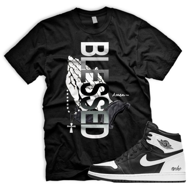 BLESSEDHANDS T Shirt To Match Air J 1 Reverse Panda OG Low Black White Jezsport.com