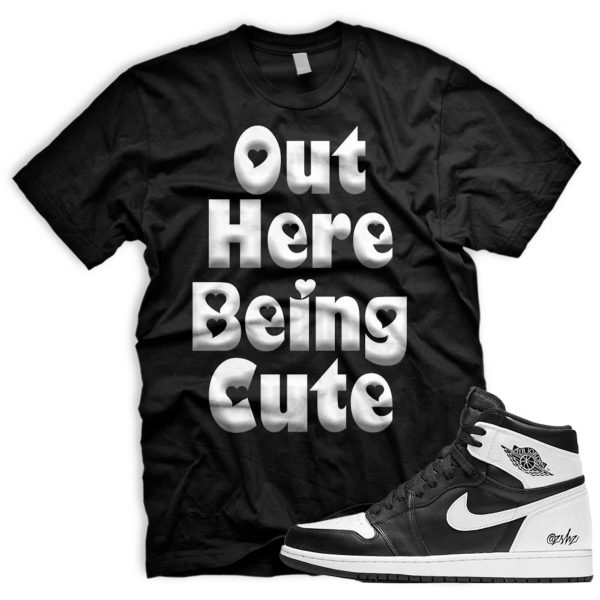 CUTE T Shirt To Match Air J 1 Reverse Panda OG Low Black White Jezsport.com