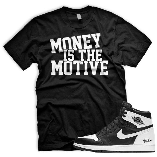 MONEY T Shirt To Match Air J 1 Reverse Panda OG Low Black White Jezsport.com