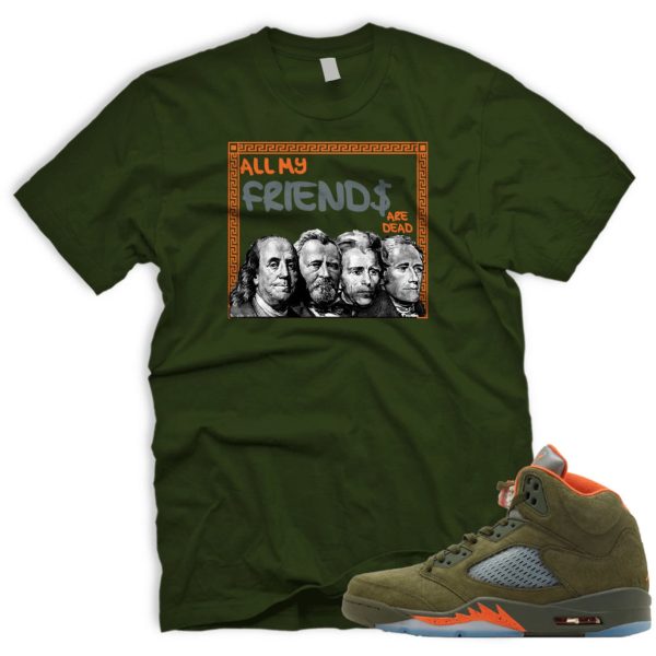 FRNDS T Shirt To Match Air J 5 Army Olive Solar Orange Jezsport.com