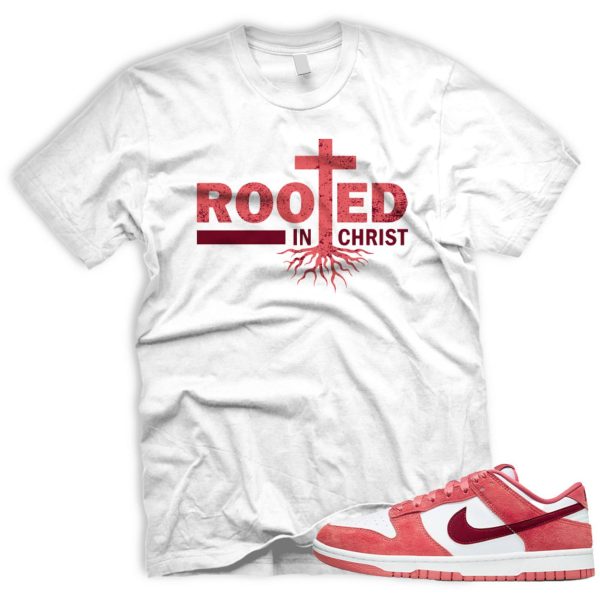 ROOTED T Shirt To Match Dunk Valentine's Day Low Team Red Adobe Dragon White Wmns Jezsport.com