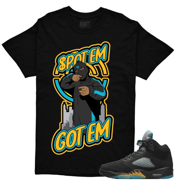 Jordan 5 Aqua shirts Spot Em Got Em Tee to match 5s Aqua Jezsport.com