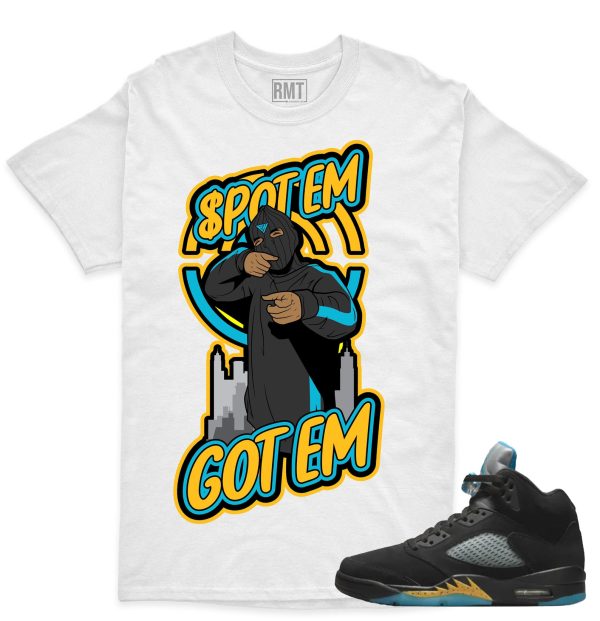 Jordan 5 Aqua shirts Spot Em Got Em Tee to match 5s Aqua Jezsport.com