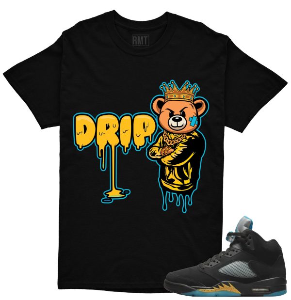 Aqua 5s Matching Shirts Drip Tee to match Jordan 5 Aqua Jezsport.com