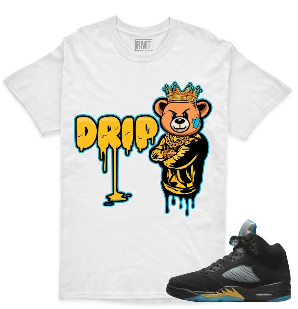 Aqua 5s Matching Shirts Drip Tee to match Jordan 5 Aqua Jezsport.com