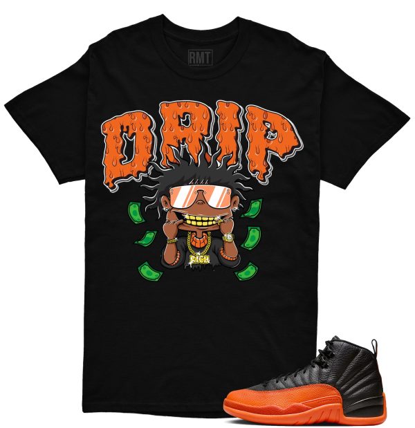 Jordan 12 Brilliant Orange Unisex T-Shirt, Drip Tee To Match Sneaker Jezsport.com