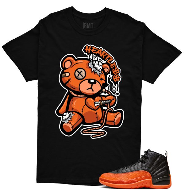 Jordan 12 Brilliant Orange Unisex T-Shirt, Heart Less Tee To Match Sneaker Jezsport.com