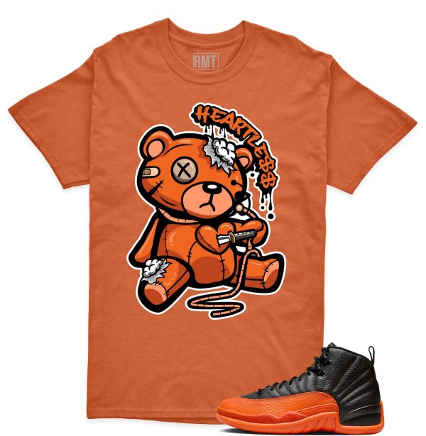 Jordan 12 Brilliant Orange Unisex T-Shirt, Heart Less Tee To Match Sneaker Jezsport.com