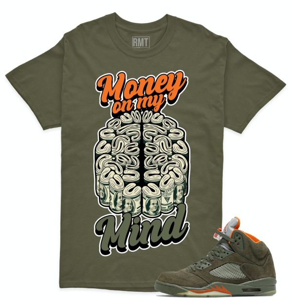 Jordan 5 Olive Unisex T-Shirt, Money On My Mind Tee To Match 5s Olive Green Jezsport.com