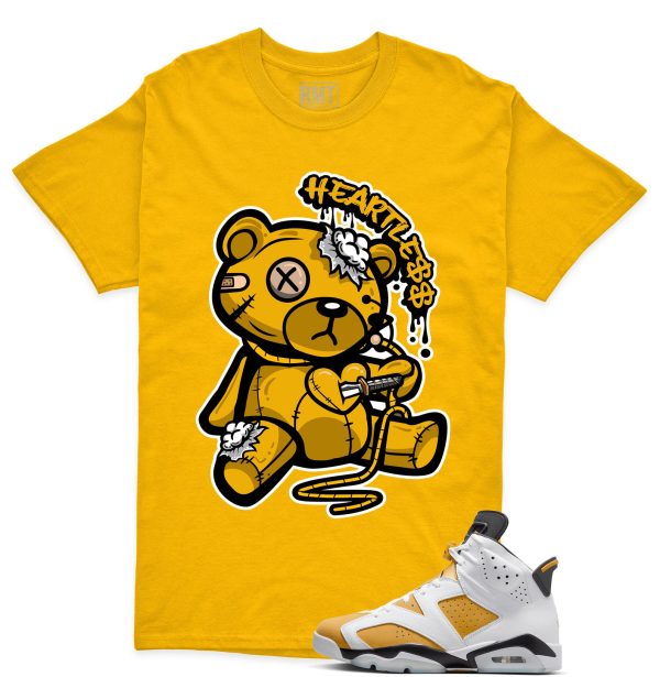 Jordan 6 Yellow Ochre Matching Shirts, Heart Less Tee Match Yellow Ochre 6s Jezsport.com