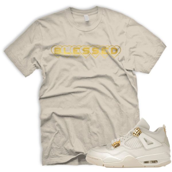 BLESSEDHEART T Shirt To Match Air J 4 WMNS Metallic Gold Sail Black Jezsport.com