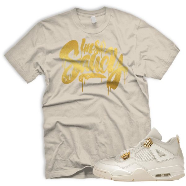 SAUCY T Shirt To Match Air J 4 WMNS Metallic Gold Sail Black Jezsport.com