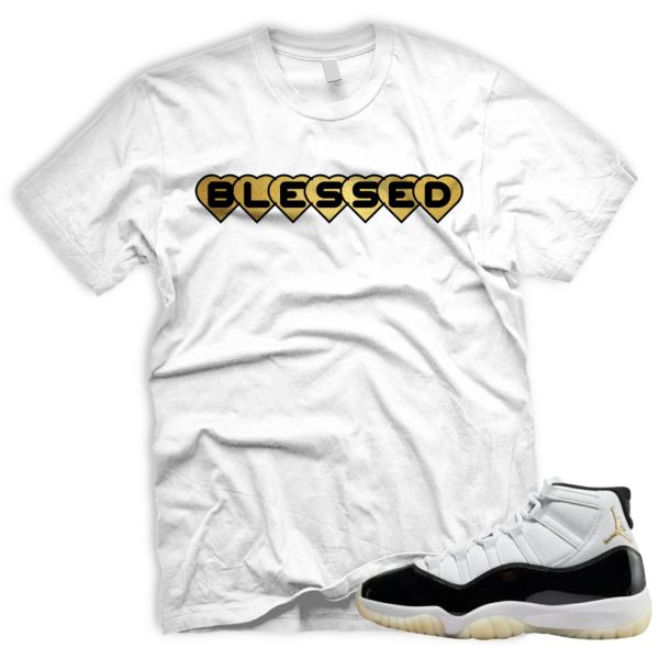 BLESSEDHEARTS T Air J 11 Gratitude DMP Retro White Black Metallic Gold 2023 Jezsport.com