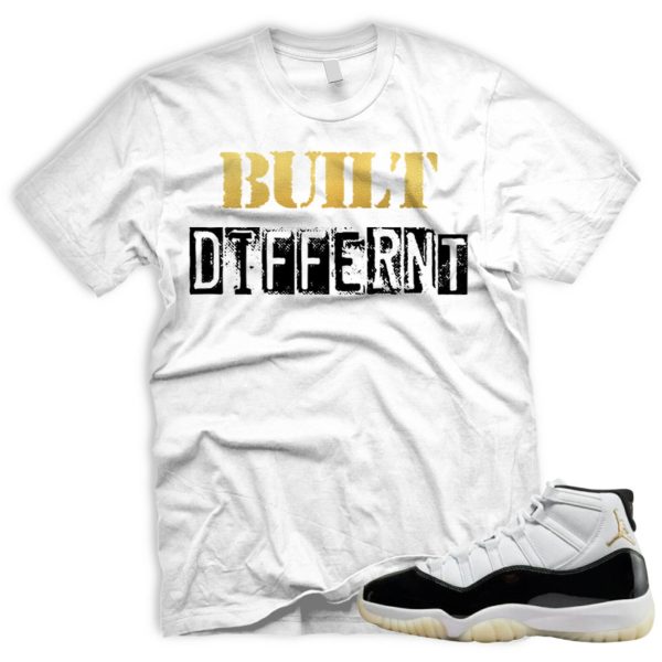 BD T Air J 11 Gratitude DMP Retro White Black Metallic Gold 2023 Tshirt Match Sneaker Jezsport.com