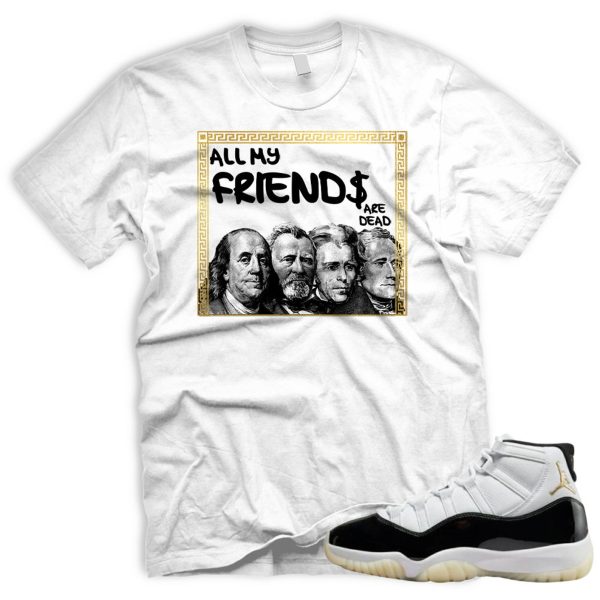 FRNDS T Shirt To Match Air J 11 Gratitude DMP Retro White Black Metallic Gold 2023 Jezsport.com