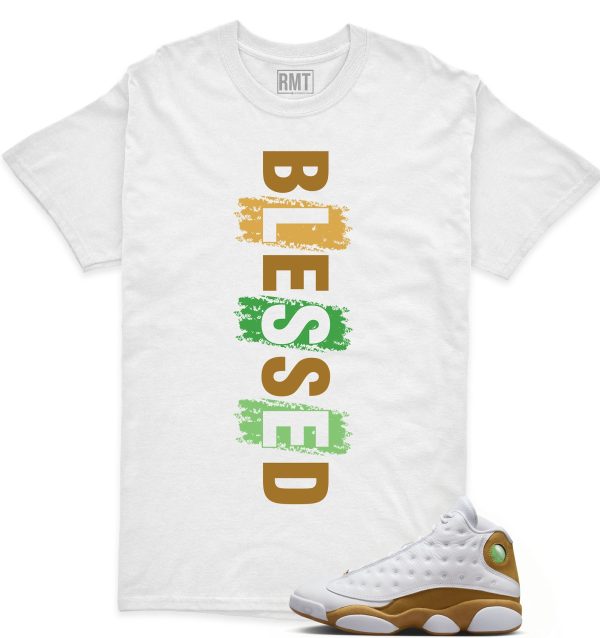 Jordan 13 Wheat Sneaker Matching Shirts, Blessed Tee Match Retro 13 Wheat Jezsport.com