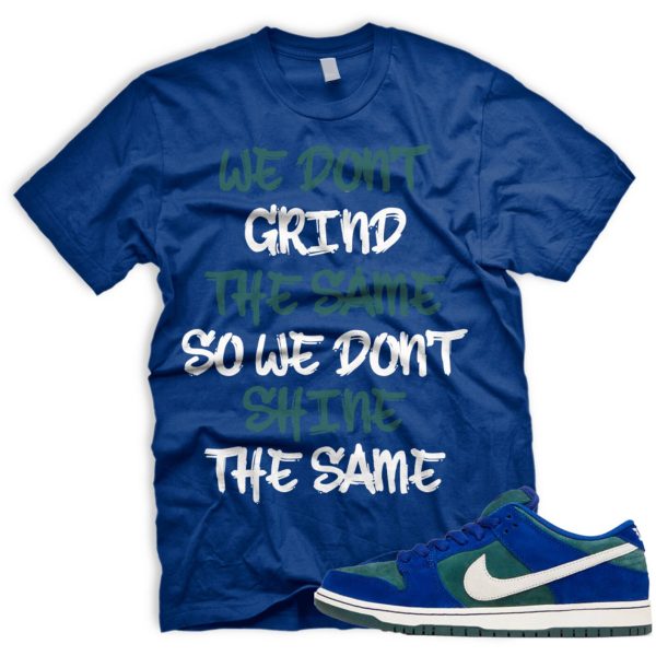 GRNDDIFF T SB Dunk Low Deep Royal Blue Vintage Green Sail Jezsport.com