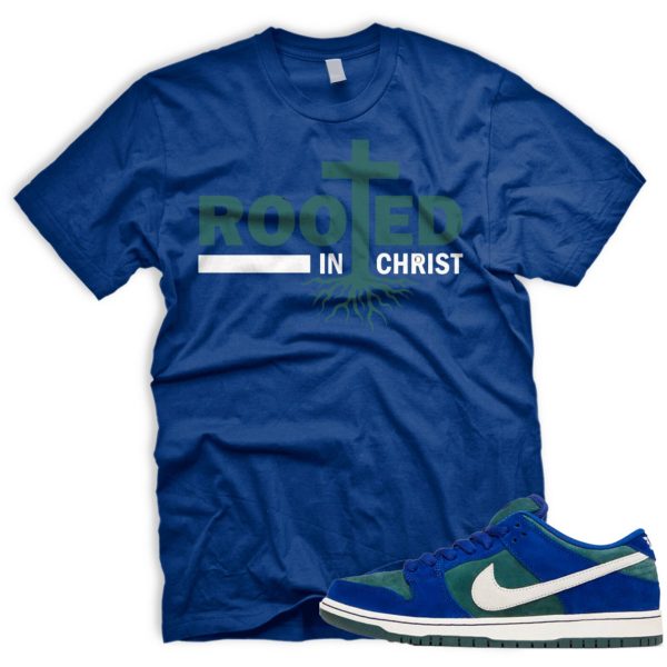 ROOTED T SB Dunk Low Deep Royal Blue Vintage Green Sail Jezsport.com