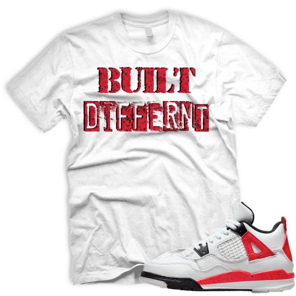 BD Tshirt Match AIR J 4 Retro Red Cement Fire Red Neutral Grey Black White Jezsport.com