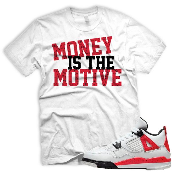 MONEY Tshirt Match AIR J 4 Retro Red Cement Fire Red Neutral Grey Black White Jezsport.com