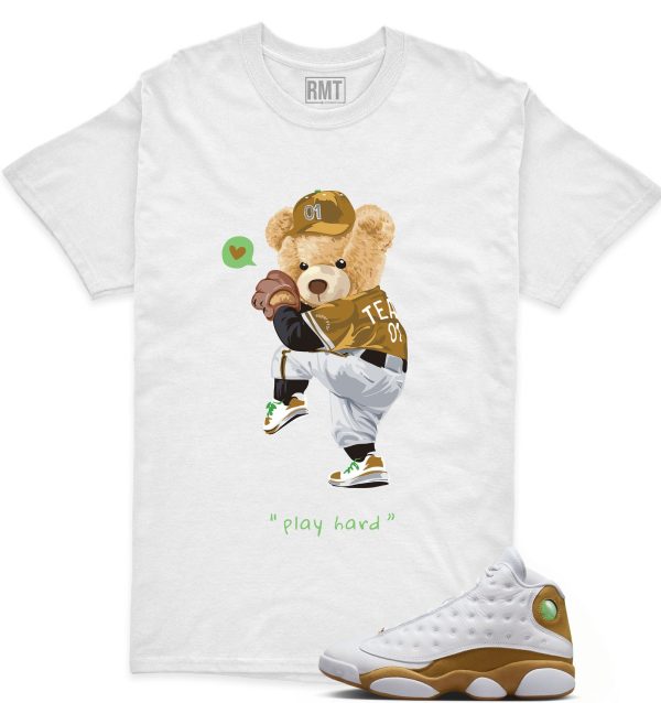 Jordan 13 Wheat Sneaker Matching Shirts, Play Hard Tee Match Retro 13 Wheat Jezsport.com