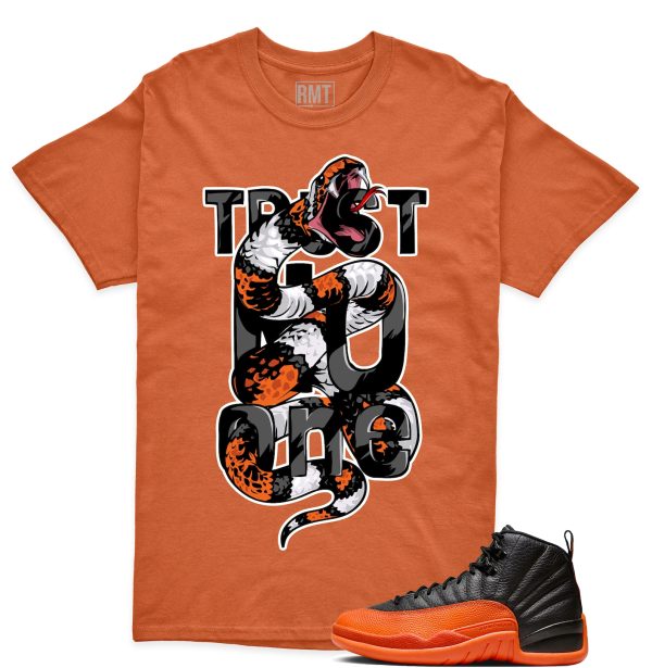 Jordan 12 Brilliant Orange Unisex T-Shirt, Trust No One Tee To Match Sneaker Jezsport.com