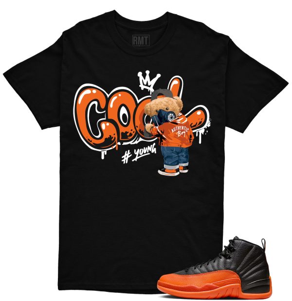 Jordan 12 Brilliant Orange Unisex T-Shirt, Cool Bear Tee To Match Sneaker Jezsport.com