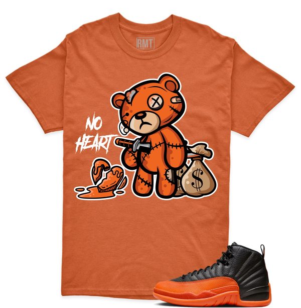 Jordan 12 Brilliant Orange Unisex T-Shirt, No Heart Tee To Match Sneaker Jezsport.com