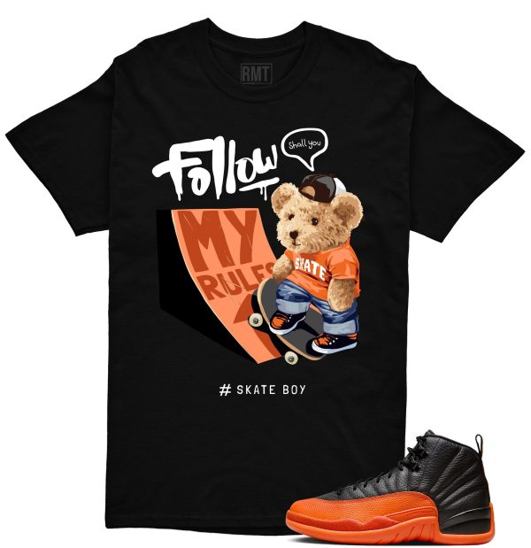 Jordan 12 Brilliant Orange Unisex T-Shirt, Skate Boy Tee To Match Sneaker Jezsport.com