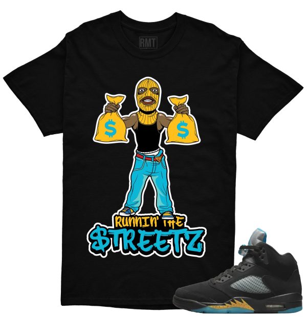 Aqua 5s Matching Shirts Runnin' The Streetz Tee to match Jordan 5 Aqua Jezsport.com