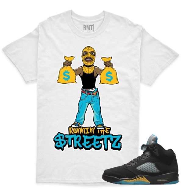 Aqua 5s Matching Shirts Runnin' The Streetz Tee to match Jordan 5 Aqua Jezsport.com