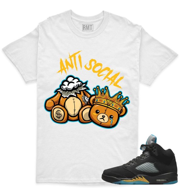 Aqua 5s Matching Shirts Anti Social Tee to match Jordan 5 Aqua Jezsport.com