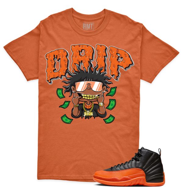 Jordan 12 Brilliant Orange Unisex T-Shirt, Drip Tee To Match Sneaker Jezsport.com