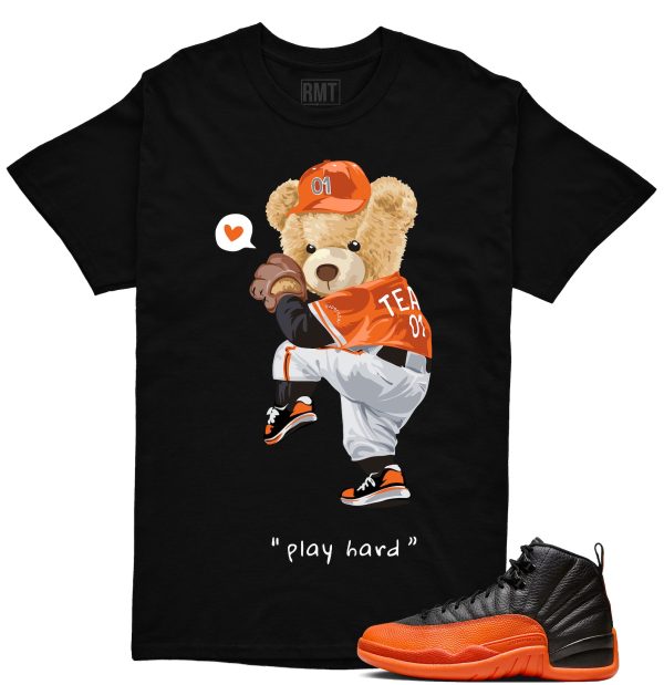 Jordan 12 Brilliant Orange Unisex T-Shirt, Play Hard Tee To Match Sneaker Jezsport.com