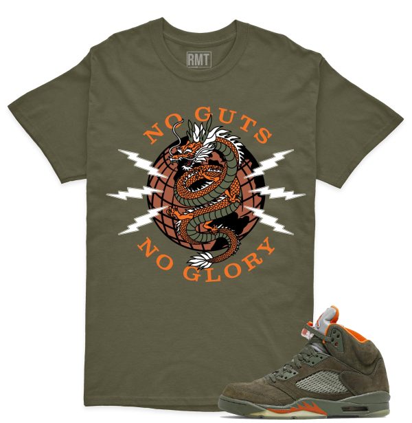 Jordan 5 Olive Unisex T-Shirt, No Guts Tee To Match 5s Olive Green Jezsport.com