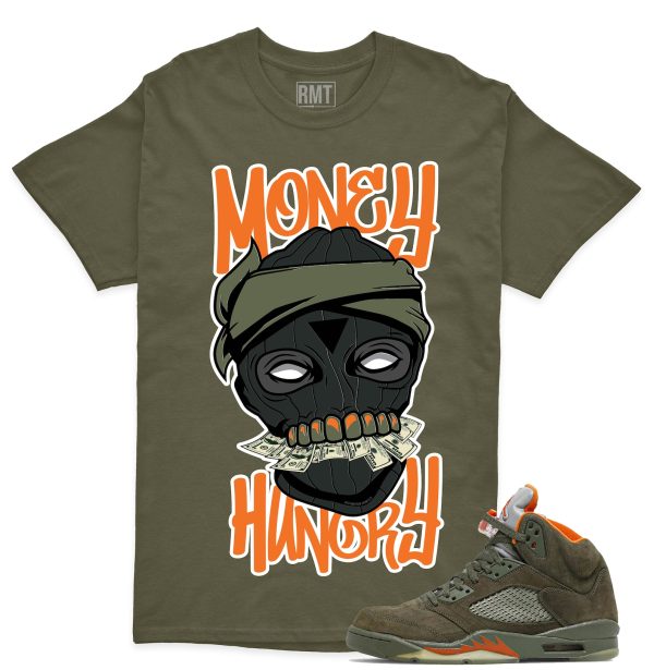 Jordan 5 Olive Unisex T-Shirt, Money Hungry Tee To Match 5s Olive Green Jezsport.com