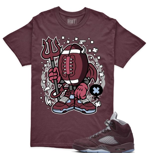 Burgundy 5s Matching shirts, Football Evil Shirt Matching Jordan 5 Burgundy Jezsport.com