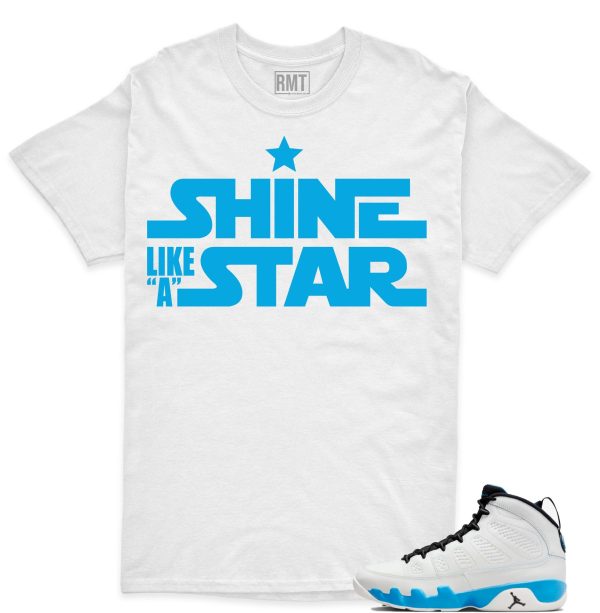 Jordan 9 Powder Blue Matching Shirts, SHINE Tee Match Jordan 9 Powder Blue Jezsport.com