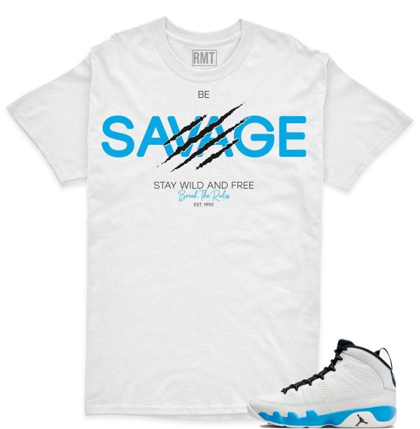 Jordan 9 Powder Blue Matching Shirts, Savage Tee Match Jordan 9 Powder Blue Jezsport.com