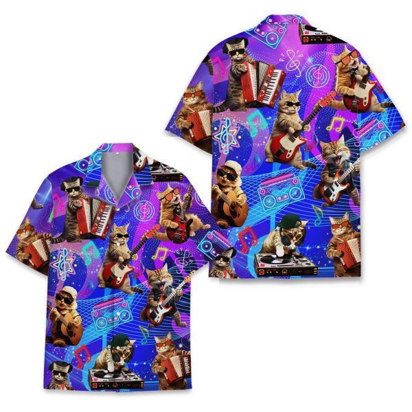 Disco Cat Hawaiian Shirt, Summer Shirt For Men and Women Jezsport.com