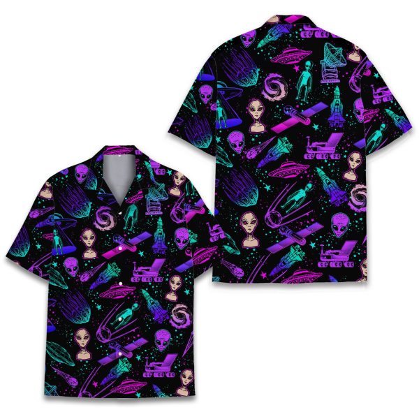 Alien And Spaceships Hawaiian Shirt, Summer For Men and Women Jezsport.com